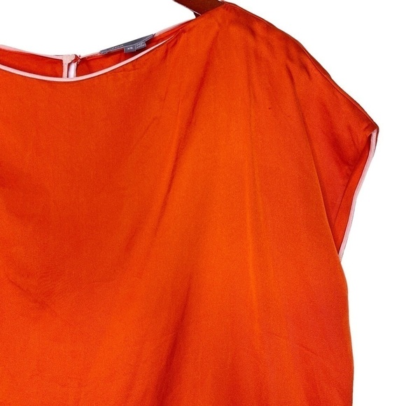 VINCE Silk Keyhole Button Back Blouse Top Size XS in Orange - Picture 4 of 14